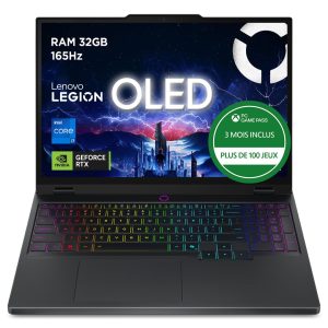 Lenovo Legion 5 15IRX10 - Ordinateur Portable Gaming 15.1'' OLED WQXGA 165Hz (Intel Core i7-13650HX, RAM 32Go, SSD 1To, NVIDIA RTX 5070 8GB, Windows 11) Clavier rétroéclairé AZERTY Français - Noir