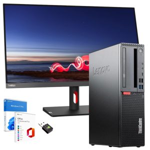 Lenovo Poste de bureau complet PC de bureau Intel Core i5-8400 jusqu'à 4,60 GHz | RAM 16 Go | SSD 512 Go | moniteur 27 ThinkVision FullHD Wifi Win 11 OFFICE 2021 Professionnel Garantie 36 mois