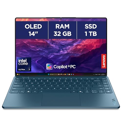 Lenovo Yoga Slim 9 14ILL10 - Ordinateur Portable 14'' 4K OLED WQUXGA Tactile Copilot+ (Intel Ultra 7 258V, RAM 32Go, SSD 1To, Intel Arc Graphics 140V, Windows 11 Home) Clavier AZERTY - Tidal Teal – Image 2