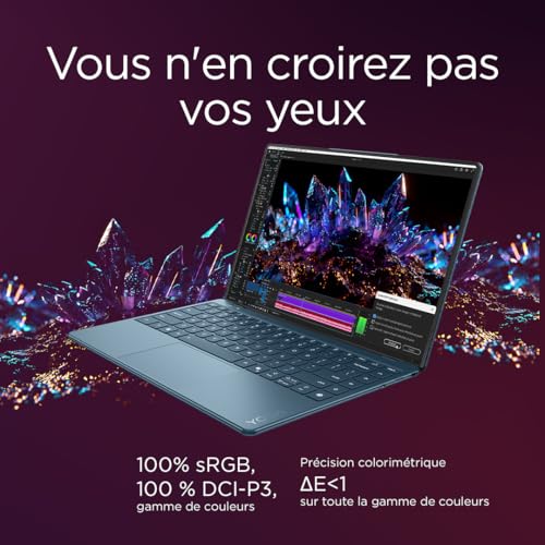 Lenovo Yoga Slim 9 14ILL10 - Ordinateur Portable 14'' 4K OLED WQUXGA Tactile Copilot+ (Intel Ultra 7 258V, RAM 32Go, SSD 1To, Intel Arc Graphics 140V, Windows 11 Home) Clavier AZERTY - Tidal Teal – Image 7