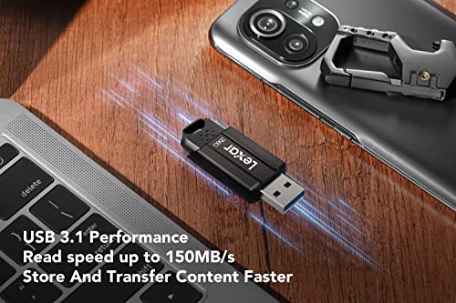 Lexar JumpDrive S80 Clé USB 32 Go, Cle USB 3.2, Jusqu'à 130 Mo/s en Lecture, Mémoire Stick, JumpDrive pour Ordinateur Portable/PC/Voiture (LJDS080032G-BNBAG) – Image 4