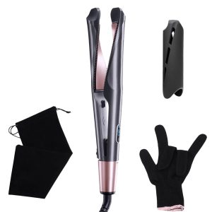 Lisseur & Boucleur 2-en-1: Écran LCD de température, 10 niveaux (140-230°C), plaques 3D flottantes, câble 360° anti-nœuds, verrou de rangement. Tous types cheveux