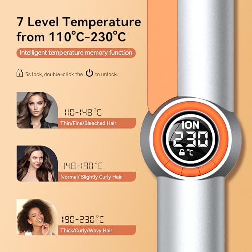 Lisseur Professionnel, Fer a Lisser, Wide Hair Straightener, Lisseur Boucleur Cheveux 2 en 1 avec Peigne, Plaque Cheveux 5 Températures, Lisseur Cheveux Professionnel Double Tension Voyage LCD – Image 8