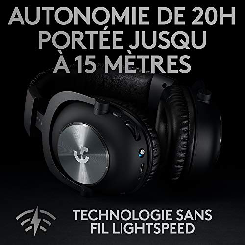 Logitech G PRO X LIGHTSPEED Casque gaming sans fil avec technologie de filtre de micro Blue VOICE, transducteurs PRO-G 50mm, DTS Headphone: X 2.0, 20 heures de batterie, PC, PS5, PS4, Switch - Noir – Image 4