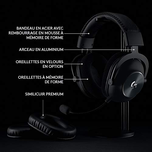 Logitech G PRO X LIGHTSPEED Casque gaming sans fil avec technologie de filtre de micro Blue VOICE, transducteurs PRO-G 50mm, DTS Headphone: X 2.0, 20 heures de batterie, PC, PS5, PS4, Switch - Noir – Image 7