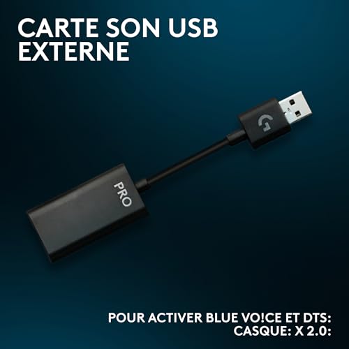 Logitech G Pro X SE, Casque de Gaming Filaire avec Microphone: Microphone détachable, Casque DTS: X 7.1, convertisseur N/A USB Inclus, pour PC, Xbox One, Xbox Series X|S, PS5, PS4 - Noir – Image 7