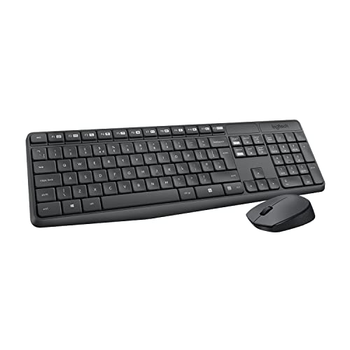 Logitech MK235 Combo Clavier Souris sans fil pour Windows, 2,4 GHz Récepteur USB, 15 Touches de Fonctions, Batterie Longue Durée 3 Ans, PC/Portable, Clavier AZERTY Français – Image 2