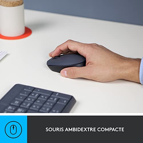 Logitech MK235 Combo Clavier Souris sans fil pour Windows, 2,4 GHz Récepteur USB, 15 Touches de Fonctions, Batterie Longue Durée 3 Ans, PC/Portable, Clavier AZERTY Français – Image 3