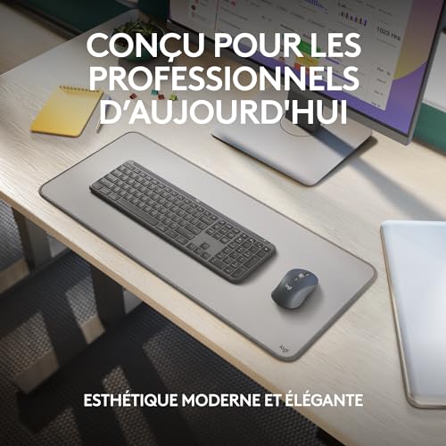 Logitech Signature Slim MK950 for Business Ensemble Clavier et Souris sans Fil, Saisie discrète, récepteur sécurisé, certifié à l'international, Windows/Mac/Chrome/Linux, Français AZERTY, Graphite – Image 3