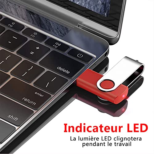 Lot 2 Cle USB 1GB Clé USB 2.0 Mémoire Stick USB Flash Drive Stockage Rotation Disque Pendrive pour Ordinateur Portable/PC/Voiture (Noir & Rouge) – Image 4