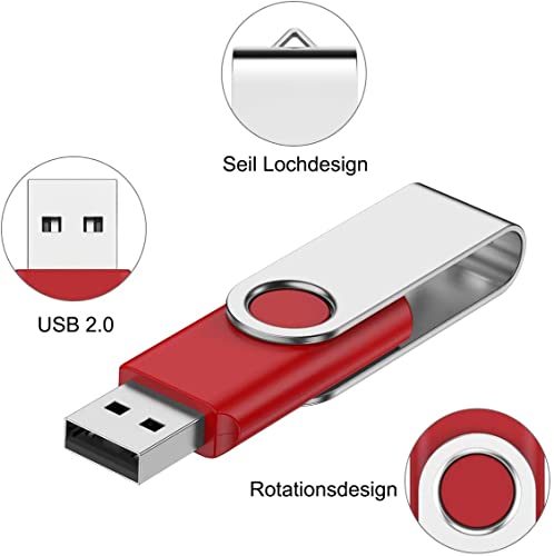 Lot 2 Cle USB 1GB Clé USB 2.0 Mémoire Stick USB Flash Drive Stockage Rotation Disque Pendrive pour Ordinateur Portable/PC/Voiture (Noir & Rouge) – Image 6