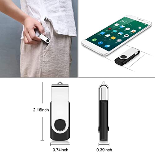 Lot 2 Cle USB 1GB Clé USB 2.0 Mémoire Stick USB Flash Drive Stockage Rotation Disque Pendrive pour Ordinateur Portable/PC/Voiture (Noir & Rouge) – Image 8