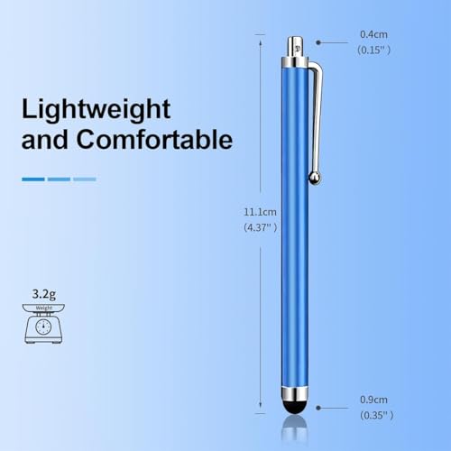 Lot De 10 Stylets Tablette, Taille Standard, Noir Argent Rouge Rose Or Orange Vert Violet Azur, Pour Écran Tactile Téléphone Portable – Image 3