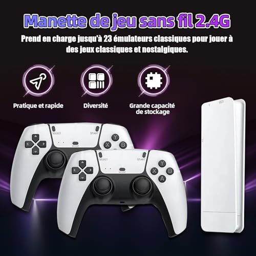 M15 Console de Jeux Vidéo Émulateur Portable 4k, Console de Jeu Rétro avec 50000+ Jeux Classiques 28 Émulateurs Intégrés, Stick de Jeu Plug and Play pour TV avec 2 Manettes de Jeu 2.4G (128G) – Image 4