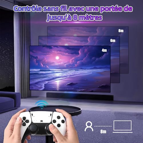 M15 Console de Jeux Vidéo Émulateur Portable 4k, Console de Jeu Rétro avec 50000+ Jeux Classiques 28 Émulateurs Intégrés, Stick de Jeu Plug and Play pour TV avec 2 Manettes de Jeu 2.4G (128G) – Image 5