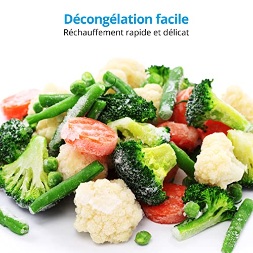 MEDION Micro-onde 3en1 avec gril et air chaud combiné (23L, 800W, 1200 W gril/air chaud, 10 programmes automatiques, 5 niveaux de puissance, mode décongeler, design miroir, MD17495) argent – Image 5