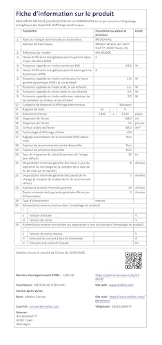 MEDION TV 55 Pouces 4K (138,8 cm) Television (Smart TV 4K, Dolby Vision HDR, VIDAA Store, Prime Video, Disney+, DAZN, Paramount+, HbbTV, PVR, Bluetooth, MD 855300) – Image 7