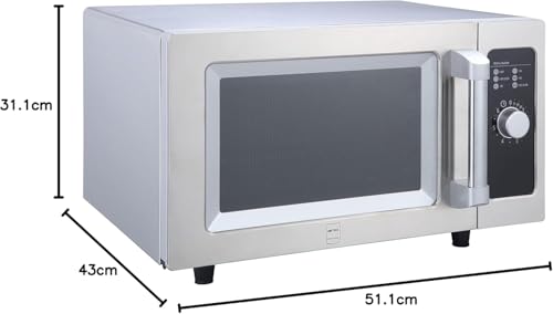 METRO Professional Four à Micro-ondes GMW1125-K, Acier Inoxydable, 51.1 x 43 x 31.1 cm, 1000 W, 25 L, Commande mécanique, Minuterie à Bouton Rotatif, Argenté – Image 7