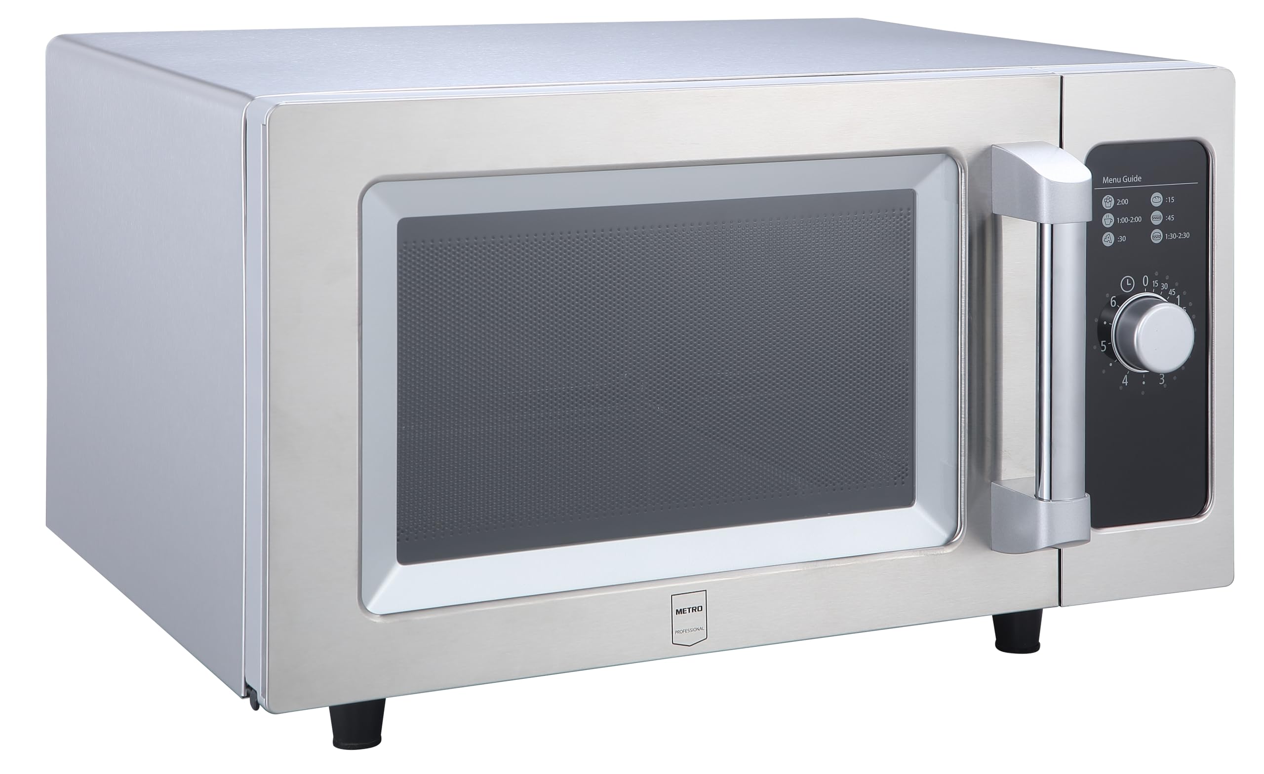 METRO Professional Four à Micro-ondes GMW1125-K, Acier Inoxydable, 51.1 x 43 x 31.1 cm, 1000 W, 25 L, Commande mécanique, Minuterie à Bouton Rotatif, Argenté