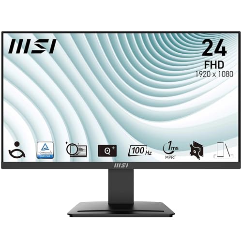MSI PRO MP2412 Écran Bureautique 23.8" Full HD - Dalle VA 1920x1080, 100Hz, Confort Oculaire, Montable VESA, Haut-Parleurs Intégrés, Supporte Display Kit, Inclinaison Réglable - HDMI 1.4b, DP 1.2a – Image 2