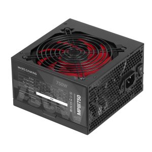 Mars Gaming MPIII750, Alimentation PC ATX 750W, Garantie 5 Ans, Efficacité 85%, Système Digital APFC, Ventilateur 120mm AI-RPM FDB, Technologies DC-DC et SMD, Câbles Plat Extra-Longs, Noir