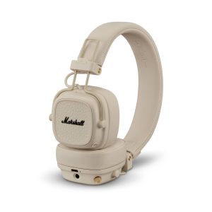 Marshall Casque Bluetooth Supra-auriculaire Major V, écouteurs sans Fil, Pliables, autonomie sans Fil de Plus de 100 Heures, crème