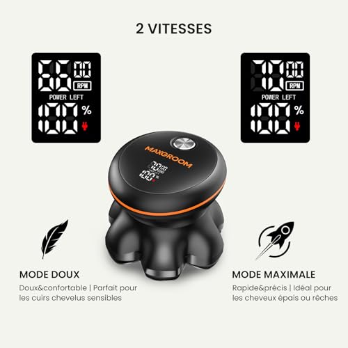 Maxgroom 7D Rasoir Tete Chauve Homme,Tondeuse Crane Chauve Sec&Huimide,IPX6 Etanche,USB-C 90 Minutes Autonomie, Rasoir Tête,Cadeau Homme Chauve – Image 6