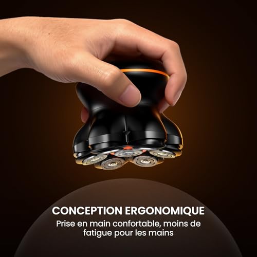 Maxgroom 7D Rasoir Tete Chauve Homme,Tondeuse Crane Chauve Sec&Huimide,IPX6 Etanche,USB-C 90 Minutes Autonomie, Rasoir Tête,Cadeau Homme Chauve – Image 7