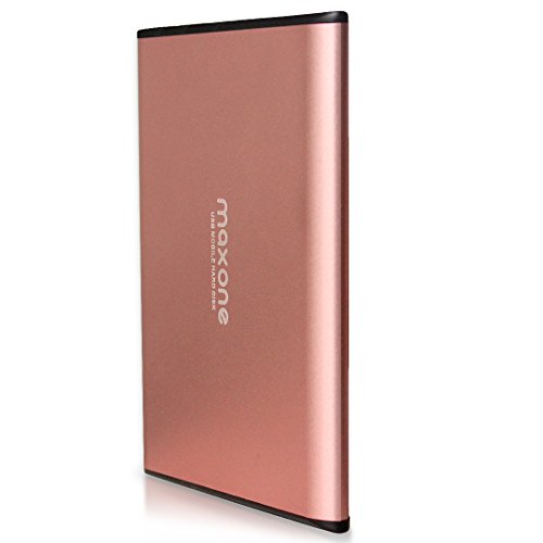 Maxone Disques durs externes 500Go - 2.5'' USB 3.0 Ultra Fin Tout-Aluminium Stockage HDD pour Xbox One, PS4, PC, Mac, Laptop, Ordinateur de Bureau, Ordinateur Portable, Wii U, TV, Windows(Rose Pink) – Image 2