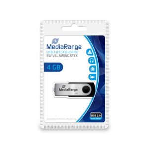 MediaRange Flex Clé USB 4GB MR907 USB 2.0 Noir-Argent 15MB/s