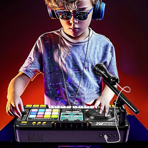 Mélangeur De DJ pour ABS 35.5x21x9.5cm Mixeur Clavier Musical Électrique Jouet Électrique À Mixeur Musical pour Toy Digital Audio DJ Learning Keyboard Mixer – Image 3