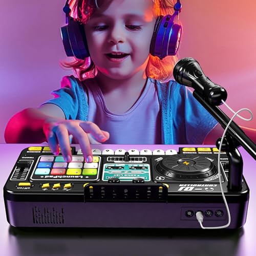 Mélangeur De DJ pour ABS 35.5x21x9.5cm Mixeur Clavier Musical Électrique Jouet Électrique À Mixeur Musical pour Toy Digital Audio DJ Learning Keyboard Mixer – Image 4