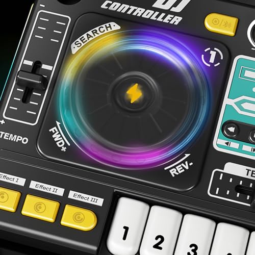 Mélangeur De DJ pour ABS 35.5x21x9.5cm Mixeur Clavier Musical Électrique Jouet Électrique À Mixeur Musical pour Toy Digital Audio DJ Learning Keyboard Mixer – Image 5