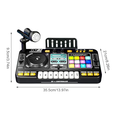 Mélangeur De DJ pour ABS 35.5x21x9.5cm Mixeur Clavier Musical Électrique Jouet Électrique À Mixeur Musical pour Toy Digital Audio DJ Learning Keyboard Mixer – Image 6