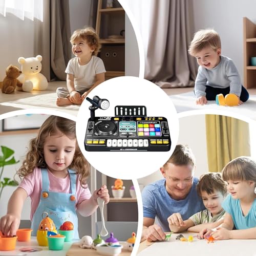 Mélangeur De DJ pour ABS 35.5x21x9.5cm Mixeur Clavier Musical Électrique Jouet Électrique À Mixeur Musical pour Toy Digital Audio DJ Learning Keyboard Mixer – Image 7