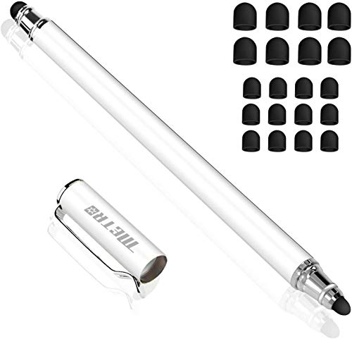 Metro 2 en 1 Stylet Tablette Stylus Pointe Fine Écran Tactile Capacitif Stylo+ 20 Embouts de Rechange pour Smartphones Comprimés iphone ipads Samsung Galaxy Huawei (Blanc) – Image 2