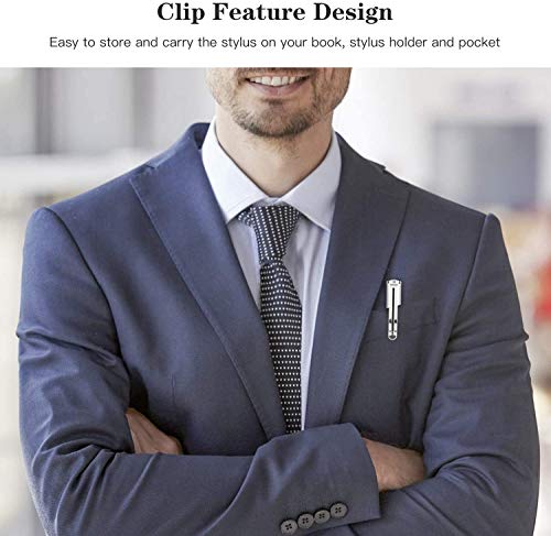 Metro 2 en 1 Stylet Tablette Stylus Pointe Fine Écran Tactile Capacitif Stylo+ 20 Embouts de Rechange pour Smartphones Comprimés iphone ipads Samsung Galaxy Huawei (Blanc) – Image 8