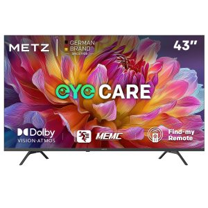 Metz TV 43 Pouces (109 cm) 4K UHD Smart LED Television Google TV HDR 10 MEMC Dolby Audio Google Cast Commande Vocale Tuner DVB-T/-T2/-C/-S/-S2 CI+ (2025 Modèle, Noir 43MUF7000Z)