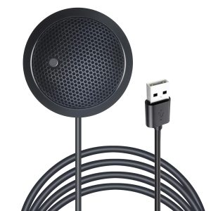 Microphone USB, Micro d'ordinateur de Bureau, Microphone de Conférence USB avec Touche Mute, Microphones d'ordinateur Portable à Condensateur Omnidirectionnel 360° Plug & Play (pas de haut-par