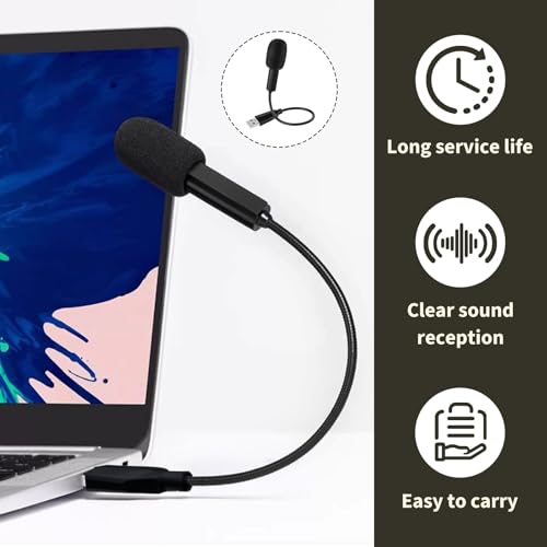 Microphone USB PC, Microphone à Condensateur Omnidirectionnel 360° USB Col de Cygne Compact pour Ordinateur, PC, Jeux, Laptop, Podcast, Streaming, Skype et Enregistrement Câble de 16,5 CM – Image 6