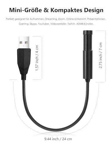 MillSO Microphone USB pour PC Portable, Microphone à condensateur omnidirectionnel avec col de Cygne Flexible réglable à 360 ° pour Youtube, Streaming, podcasting, Enregistrement, Jeux – Image 5