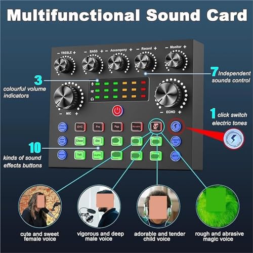Mixeur audio, Équipement Audio For Podcasts En Direct, Matériel DJ For L'enregistrement Et La Dif pour streaming en direct, podcasting, PC – Image 6