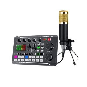 Mixeur audio, Matériel DJ, Microphone, Carte Son, Kit Studio, Table De Mixa Voix En Direct pour streaming en direct, podcasting, PC