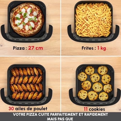 Moulinex Easy Fry XL Surface & Pizza 4L, Air fryer, Très grande surface de cuisson, Compact, Fenêtre de visualisation, Noir, AL4018F0 – Image 4