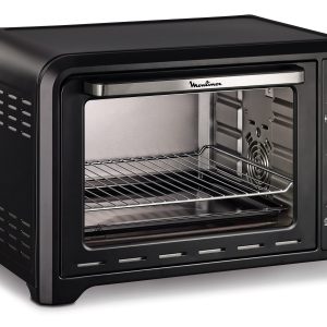 Moulinex Optimo OX484810 - Four à convection de 39 L, 6 modes de cuisson avec thermostat jusqu'à 240 ° et minuterie jusqu'à 120 minutes, plaque de cuisson et grilles réversibles, design compact