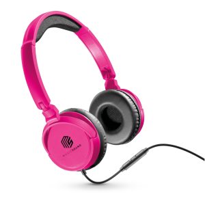 Music Sound,Casque Fil Basic,Casque Supra-auriculaire Bandeau Repliable avec Câble Anti-nœuds 1,2 m et Micro intégré - Connecteur Jack 3.5 mm - Couleur Rose MUSICSOUNDFULLCP