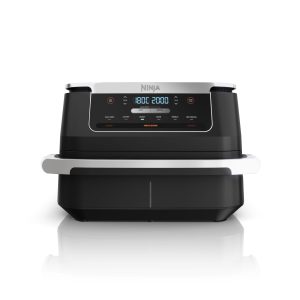 Ninja FlexDrawer Friteuse sans huile, Petite friteuse à air, double bac, compartiment 6,6L, appareil de cuisine multifonction 6-en-1, modes Air Fry/Roast/Bake, compatible lave-vaisselle, noir AF550EU