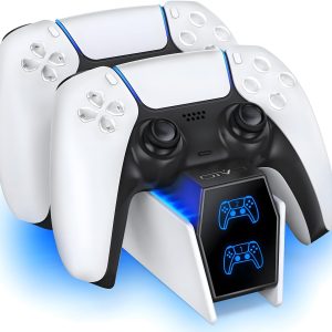 OIVO Chargeur Manette PS5, 2H Rapide Chargeur ps5 avec 2 Types de Câble pour Manette PS5, Station de Chargement Compatible avec Manettes DualSense PlayStation 5