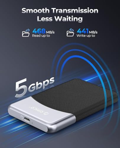 ORICO SSD Externe 512Go avec Câble USB C 2 en 1, Disque Dur Externe SSD USB 3.2 Gen 1 Jusqu'à 460 Mo/s, SSD Portable pour Smartphone USB-C, PC, Tablette, Ordinateur Portable - M25PRO – Image 4