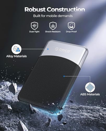 ORICO SSD Externe 512Go avec Câble USB C 2 en 1, Disque Dur Externe SSD USB 3.2 Gen 1 Jusqu'à 460 Mo/s, SSD Portable pour Smartphone USB-C, PC, Tablette, Ordinateur Portable - M25PRO – Image 6